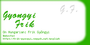 gyongyi frik business card